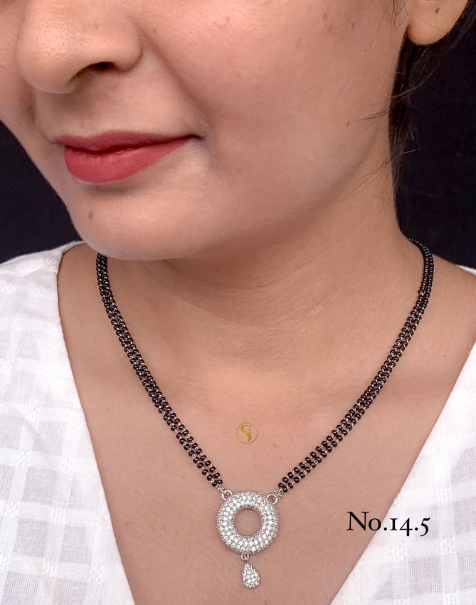 16 Designer AD Regular Wear Diamond Mangalsutra Wholesale Online
